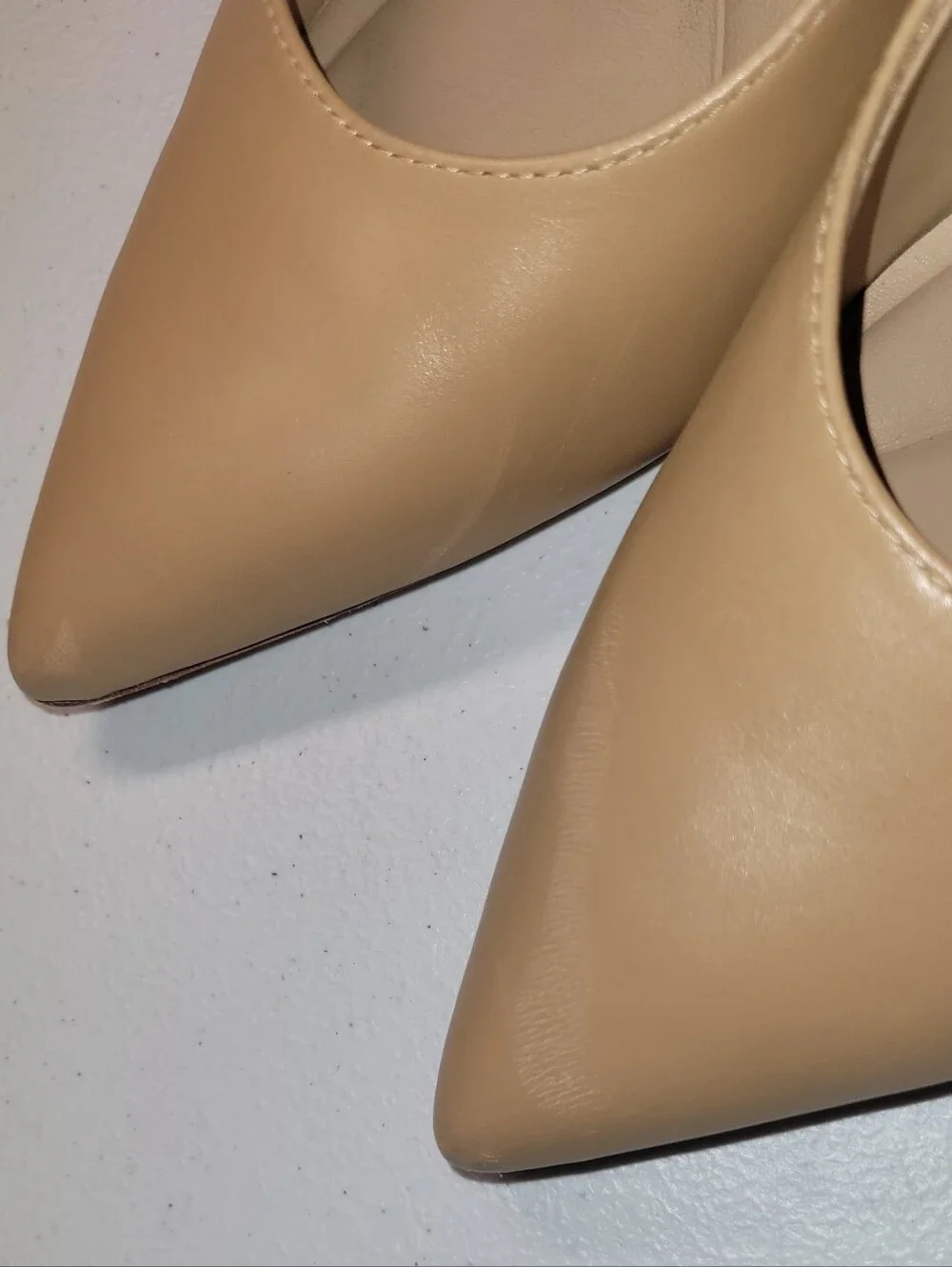 Antonio Melani Nude Pointed-Toe Block Heel Pumps